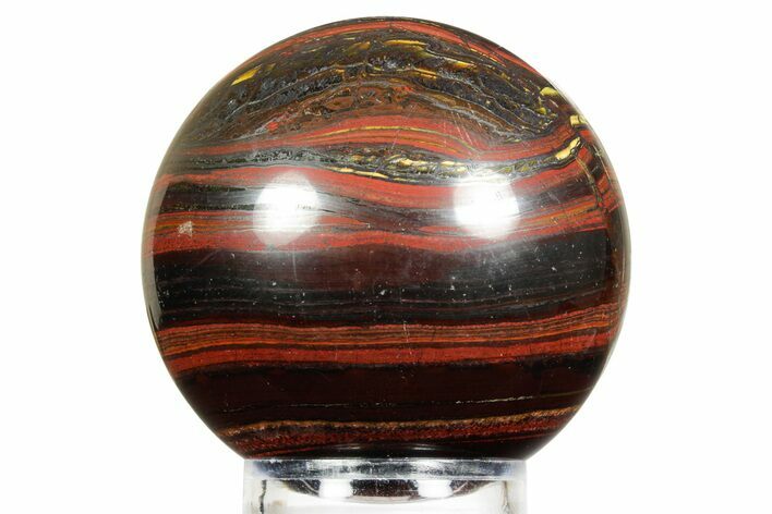 Polished Tiger Iron Stromatolite Sphere - Billion Years #362906